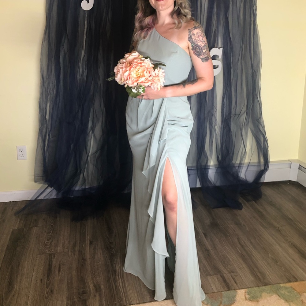 Dusty Sage David’s Bridal dress, size 10